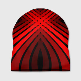 Шапка 3D с принтом Красные линии 1 в Санкт-Петербурге, 100% полиэстер | универсальный размер, печать по всей поверхности изделия | геометрия