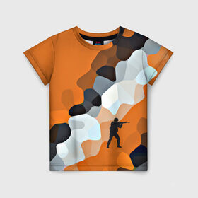 Детская футболка 3D с принтом CS GO Asiimov camouflage в Санкт-Петербурге, 100% гипоаллергенный полиэфир | прямой крой, круглый вырез горловины, длина до линии бедер, чуть спущенное плечо, ткань немного тянется | counter strike | камуфляж