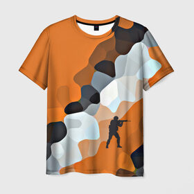 Мужская футболка 3D с принтом CS GO Asiimov camouflage в Санкт-Петербурге, 100% полиэфир | прямой крой, круглый вырез горловины, длина до линии бедер | counter strike | камуфляж