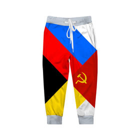 Детские брюки 3D с принтом Вечная Россия в Санкт-Петербурге, 100% полиэстер | манжеты по низу, эластичный пояс регулируется шнурком, по бокам два кармана без застежек, внутренняя часть кармана из мелкой сетки | патриот | россия | русь | триколор | флаг | я русский