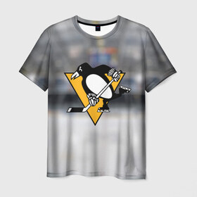 Мужская футболка 3D с принтом Pittsburg Penguins в Санкт-Петербурге, 100% полиэфир | прямой крой, круглый вырез горловины, длина до линии бедер | питтсбург | хоккей