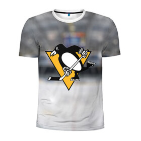 Мужская футболка 3D спортивная с принтом Pittsburg Penguins в Санкт-Петербурге, 100% полиэстер с улучшенными характеристиками | приталенный силуэт, круглая горловина, широкие плечи, сужается к линии бедра | питтсбург | хоккей