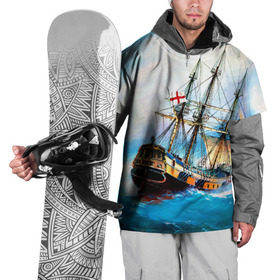 Накидка на куртку 3D с принтом Корабль в Санкт-Петербурге, 100% полиэстер |  | вода | море | океан | парусник
