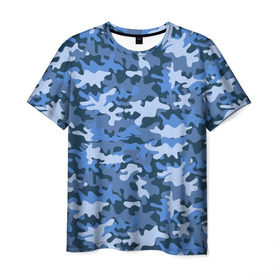 Мужская футболка 3D с принтом Камуфляж в Санкт-Петербурге, 100% полиэфир | прямой крой, круглый вырез горловины, длина до линии бедер | camo | авиация | ввс | камо | самолёты | синий