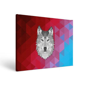 Холст прямоугольный с принтом Полигональный волк в Санкт-Петербурге, 100% ПВХ |  | волк | полигоны