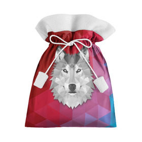 Подарочный 3D мешок с принтом Полигональный волк в Санкт-Петербурге, 100% полиэстер | Размер: 29*39 см | волк | полигоны