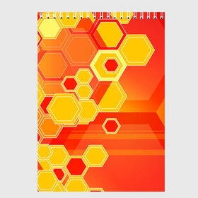 Скетчбук с принтом Соты в Санкт-Петербурге, 100% бумага
 | 48 листов, плотность листов — 100 г/м2, плотность картонной обложки — 250 г/м2. Листы скреплены сверху удобной пружинной спиралью | abstraction | art | background | bright | color | honeycomb | light | pattern | абстракция | искусство | рисунок | свет | соты | фон | цвет | яркий
