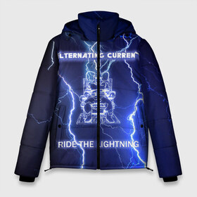 Мужская зимняя куртка 3D с принтом Metallica - Ride the Lightning в Санкт-Петербурге, верх — 100% полиэстер; подкладка — 100% полиэстер; утеплитель — 100% полиэстер | длина ниже бедра, свободный силуэт Оверсайз. Есть воротник-стойка, отстегивающийся капюшон и ветрозащитная планка. 

Боковые карманы с листочкой на кнопках и внутренний карман на молнии. | Тематика изображения на принте: album | metal | metallica | ride the lightning | rock | альбом | метал | металлика | молния | рок