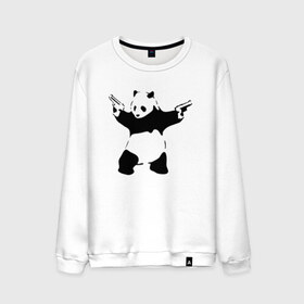 Мужской свитшот хлопок с принтом Panda & Guns в Санкт-Петербурге, 100% хлопок |  | Тематика изображения на принте: panda | крутой | оружие | панда | пистолет | револьвер | рисунок