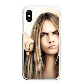 Чехол для iPhone XS Max матовый с принтом Cara Delevingne в Санкт-Петербурге, Силикон | Область печати: задняя сторона чехла, без боковых панелей | actress | angry | body art | british top model | cara delevingne | emotion | актриса | боди арт | британская топ модель | делевинь | кара | сердитая | эмоция