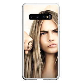 Чехол для Samsung Galaxy S10 с принтом Cara Delevingne в Санкт-Петербурге, Силикон | Область печати: задняя сторона чехла, без боковых панелей | actress | angry | body art | british top model | cara delevingne | emotion | актриса | боди арт | британская топ модель | делевинь | кара | сердитая | эмоция