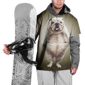 Накидка на куртку 3D с принтом Бульдог английский в Санкт-Петербурге, 100% полиэстер |  | animals | breed | dog | english bulldog | funny | joke | pants | surrealism | бульдог английский | животное | порода | прикол | собака | сюрреализм | шутка