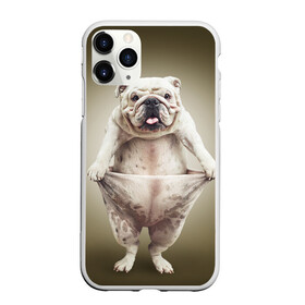 Чехол для iPhone 11 Pro матовый с принтом Бульдог английский в Санкт-Петербурге, Силикон |  | Тематика изображения на принте: animals | breed | dog | english bulldog | funny | joke | pants | surrealism | бульдог английский | животное | порода | прикол | собака | сюрреализм | шутка
