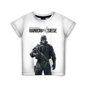 Детская футболка 3D с принтом Rainbow Six Siege в Санкт-Петербурге, 100% гипоаллергенный полиэфир | прямой крой, круглый вырез горловины, длина до линии бедер, чуть спущенное плечо, ткань немного тянется | Тематика изображения на принте: rainbow six | tom clancy’s