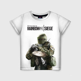 Детская футболка 3D с принтом Rainbow Six Siege в Санкт-Петербурге, 100% гипоаллергенный полиэфир | прямой крой, круглый вырез горловины, длина до линии бедер, чуть спущенное плечо, ткань немного тянется | rainbow six | tom clancy’s