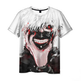 Мужская футболка 3D с принтом Tokyo Ghoul в Санкт-Петербурге, 100% полиэфир | прямой крой, круглый вырез горловины, длина до линии бедер | anime | ghoul | tokyo | tokyo ghoul | гуль