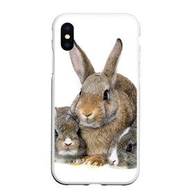 Чехол для iPhone XS Max матовый с принтом Кролики в Санкт-Петербурге, Силикон | Область печати: задняя сторона чехла, без боковых панелей | animals | bunnies | cute | eared | family | fluffy | kids | mom | rabbits | животные | зайцы | кролики | малыши | мама | милые | пушистые | семья | ушастые