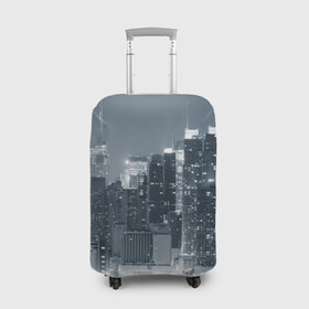 Чехол для чемодана 3D с принтом Ночной город в Санкт-Петербурге, 86% полиэфир, 14% спандекс | двустороннее нанесение принта, прорези для ручек и колес | 