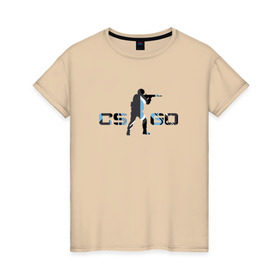 Женская футболка хлопок с принтом cs go vulcan style в Санкт-Петербурге, 100% хлопок | прямой крой, круглый вырез горловины, длина до линии бедер, слегка спущенное плечо | counter | strike | контр | страйк