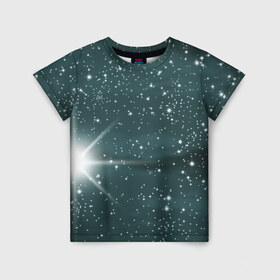 Детская футболка 3D с принтом Звездное небо 2 в Санкт-Петербурге, 100% гипоаллергенный полиэфир | прямой крой, круглый вырез горловины, длина до линии бедер, чуть спущенное плечо, ткань немного тянется | звездное | звезды | космом | небо