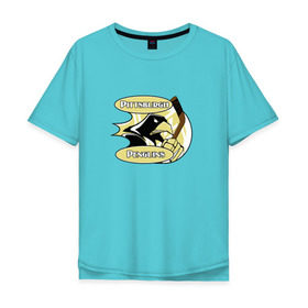 Мужская футболка хлопок Oversize с принтом Pittsburgh Penguins team в Санкт-Петербурге, 100% хлопок | свободный крой, круглый ворот, “спинка” длиннее передней части | спорт | хоккей