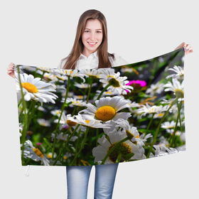 Флаг 3D с принтом Ромашки в Санкт-Петербурге, 100% полиэстер | плотность ткани — 95 г/м2, размер — 67 х 109 см. Принт наносится с одной стороны | желтая | лепесток | природа | ромашка | цветок | яркая