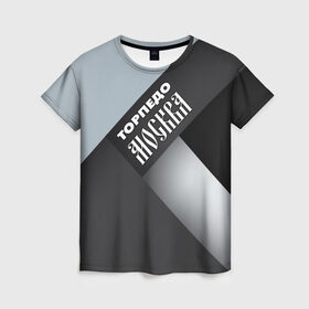Женская футболка 3D с принтом Торпедо Москва в Санкт-Петербурге, 100% полиэфир ( синтетическое хлопкоподобное полотно) | прямой крой, круглый вырез горловины, длина до линии бедер | премьер лига | рфпл | торпедо | футбол | чемпион