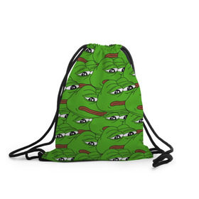 Рюкзак-мешок 3D с принтом Sad frogs в Санкт-Петербурге, 100% полиэстер | плотность ткани — 200 г/м2, размер — 35 х 45 см; лямки — толстые шнурки, застежка на шнуровке, без карманов и подкладки | frog | грустная | жаба | мем | мемы