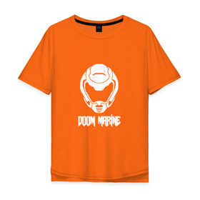 Мужская футболка хлопок Oversize с принтом Doom 4 Head Doom Marine в Санкт-Петербурге, 100% хлопок | свободный крой, круглый ворот, “спинка” длиннее передней части | demon | doom | hell | дум