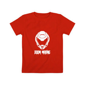Детская футболка хлопок с принтом Doom 4 Head Doom Marine в Санкт-Петербурге, 100% хлопок | круглый вырез горловины, полуприлегающий силуэт, длина до линии бедер | demon | doom | hell | дум