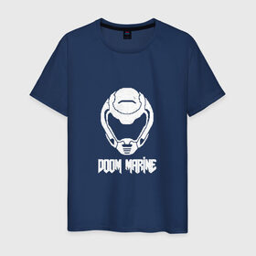 Мужская футболка хлопок с принтом Doom 4 Head Doom Marine в Санкт-Петербурге, 100% хлопок | прямой крой, круглый вырез горловины, длина до линии бедер, слегка спущенное плечо. | demon | doom | hell | дум