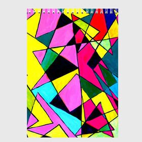 Скетчбук с принтом Треугольники в Санкт-Петербурге, 100% бумага
 | 48 листов, плотность листов — 100 г/м2, плотность картонной обложки — 250 г/м2. Листы скреплены сверху удобной пружинной спиралью | картина | разноцветный | яркий