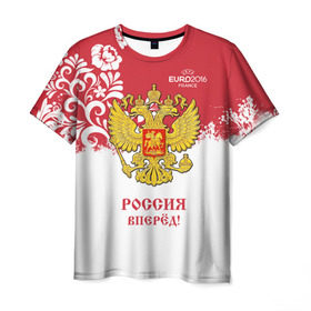 Мужская футболка 3D с принтом Euro 2016 (Russia) в Санкт-Петербурге, 100% полиэфир | прямой крой, круглый вырез горловины, длина до линии бедер | евро 2016