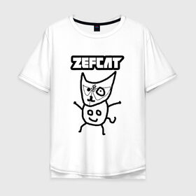 Мужская футболка хлопок Oversize с принтом Zef cat (Die Antwoord) в Санкт-Петербурге, 100% хлопок | свободный крой, круглый ворот, “спинка” длиннее передней части | Тематика изображения на принте: cat | die antwoord | zef