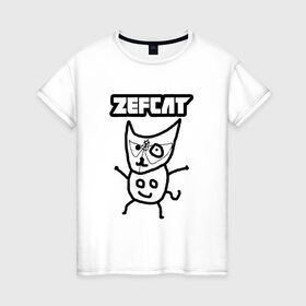 Женская футболка хлопок с принтом Zef cat (Die Antwoord) в Санкт-Петербурге, 100% хлопок | прямой крой, круглый вырез горловины, длина до линии бедер, слегка спущенное плечо | cat | die antwoord | zef