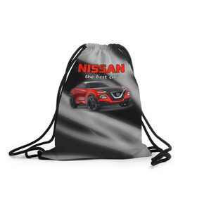 Рюкзак-мешок 3D с принтом Nissan - лучшая машина в Санкт-Петербурге, 100% полиэстер | плотность ткани — 200 г/м2, размер — 35 х 45 см; лямки — толстые шнурки, застежка на шнуровке, без карманов и подкладки | nissan | авто | автомобиль | ниссан