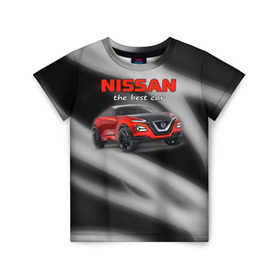 Детская футболка 3D с принтом Nissan - лучшая машина в Санкт-Петербурге, 100% гипоаллергенный полиэфир | прямой крой, круглый вырез горловины, длина до линии бедер, чуть спущенное плечо, ткань немного тянется | nissan | авто | автомобиль | ниссан