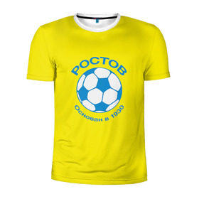 Мужская футболка 3D спортивная с принтом ФК Ростов в Санкт-Петербурге, 100% полиэстер с улучшенными характеристиками | приталенный силуэт, круглая горловина, широкие плечи, сужается к линии бедра | ростов
