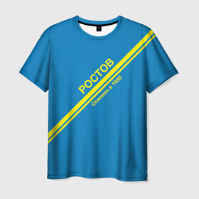 Мужская футболка 3D с принтом ФК Ростов в Санкт-Петербурге, 100% полиэфир | прямой крой, круглый вырез горловины, длина до линии бедер | ростов
