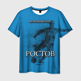 Мужская футболка 3D с принтом ФК РОСТОВ в Санкт-Петербурге, 100% полиэфир | прямой крой, круглый вырез горловины, длина до линии бедер | ростов