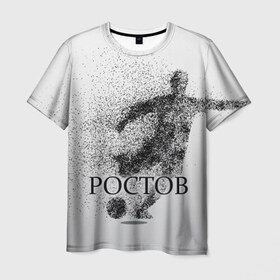 Мужская футболка 3D с принтом ФК Ростов в Санкт-Петербурге, 100% полиэфир | прямой крой, круглый вырез горловины, длина до линии бедер | 