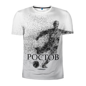 Мужская футболка 3D спортивная с принтом ФК Ростов в Санкт-Петербурге, 100% полиэстер с улучшенными характеристиками | приталенный силуэт, круглая горловина, широкие плечи, сужается к линии бедра | 