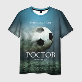 Мужская футболка 3D с принтом ФК Ростов в Санкт-Петербурге, 100% полиэфир | прямой крой, круглый вырез горловины, длина до линии бедер | футбол