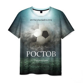 Мужская футболка 3D с принтом FK Rostov в Санкт-Петербурге, 100% полиэфир | прямой крой, круглый вырез горловины, длина до линии бедер | ростов