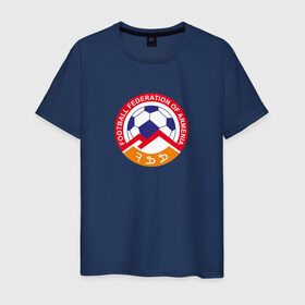 Мужская футболка хлопок с принтом Сборная Армении по футболу в Санкт-Петербурге, 100% хлопок | прямой крой, круглый вырез горловины, длина до линии бедер, слегка спущенное плечо. | армения | ереван