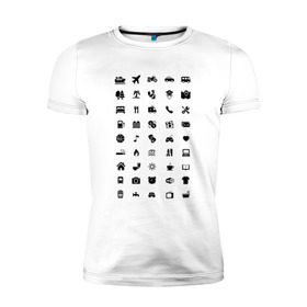 Мужская футболка премиум с принтом В путешествие в Санкт-Петербурге, 92% хлопок, 8% лайкра | приталенный силуэт, круглый вырез ворота, длина до линии бедра, короткий рукав | icon | travel | значки | иконки | путешествие | транспорт