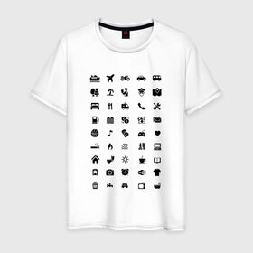 Мужская футболка хлопок с принтом В путешествие в Санкт-Петербурге, 100% хлопок | прямой крой, круглый вырез горловины, длина до линии бедер, слегка спущенное плечо. | icon | travel | значки | иконки | путешествие | транспорт