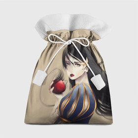 Подарочный 3D мешок с принтом Девушка в Санкт-Петербурге, 100% полиэстер | Размер: 29*39 см | рисунок девушки | цветок | яблоко