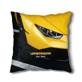 Подушка 3D с принтом Lamborghini the best в Санкт-Петербурге, наволочка – 100% полиэстер, наполнитель – холлофайбер (легкий наполнитель, не вызывает аллергию). | состоит из подушки и наволочки. Наволочка на молнии, легко снимается для стирки | авто | автомобиль | ламборгини