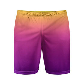 Мужские шорты 3D спортивные с принтом Чёткий градиент в Санкт-Петербурге,  |  | Тематика изображения на принте: cs:go | градиент | диджей | желтый | музыка | розовый | синий | фиолетовый | чёткий